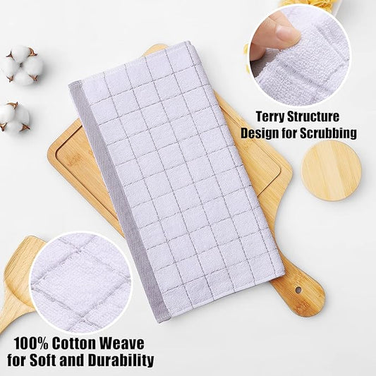 Homaxy 100% Cotton Terry Kitchen Dish Cloths, Ultra Soft and Absorbent Dish - Image 2
