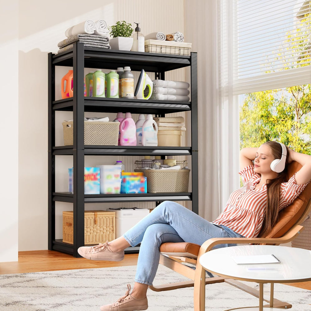 71" H Garage Shelving 5-Tier Heavy Duty Storage Shelves, Adjustable Meta...