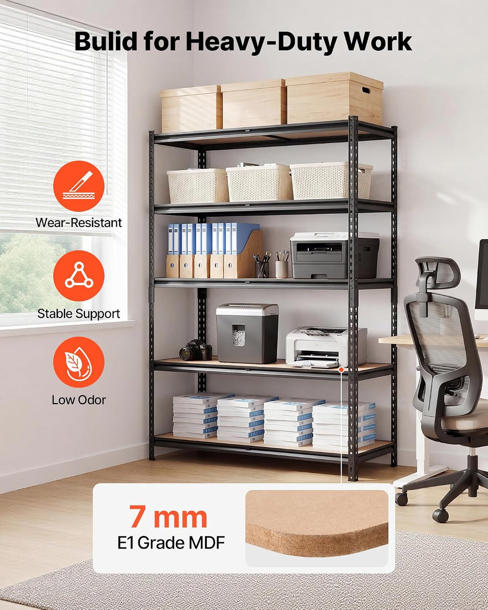 VEVOR Storage Shelves, 5-Tier Adjustable, 3000 lbs Capacity Heavy Duty
