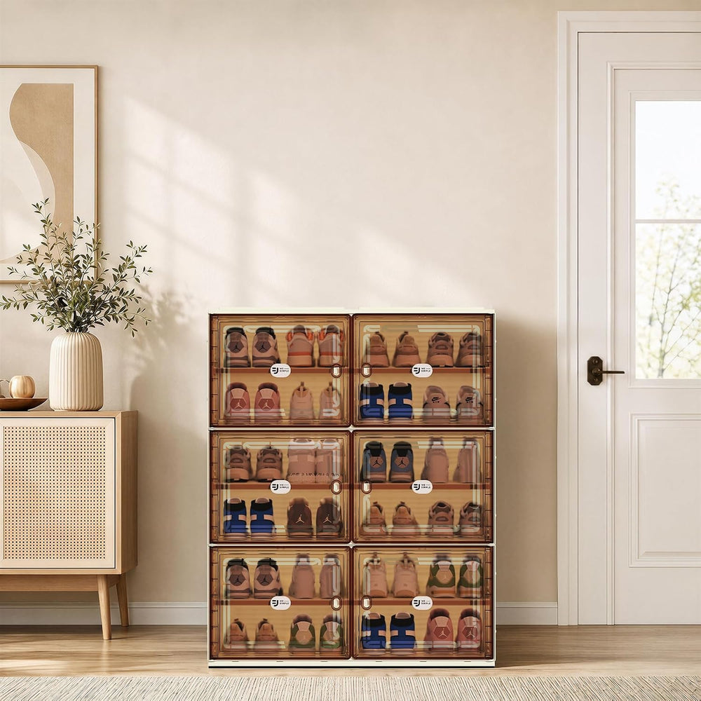 White Shoe Rack Organizer for 24 Pairs of Folding Design