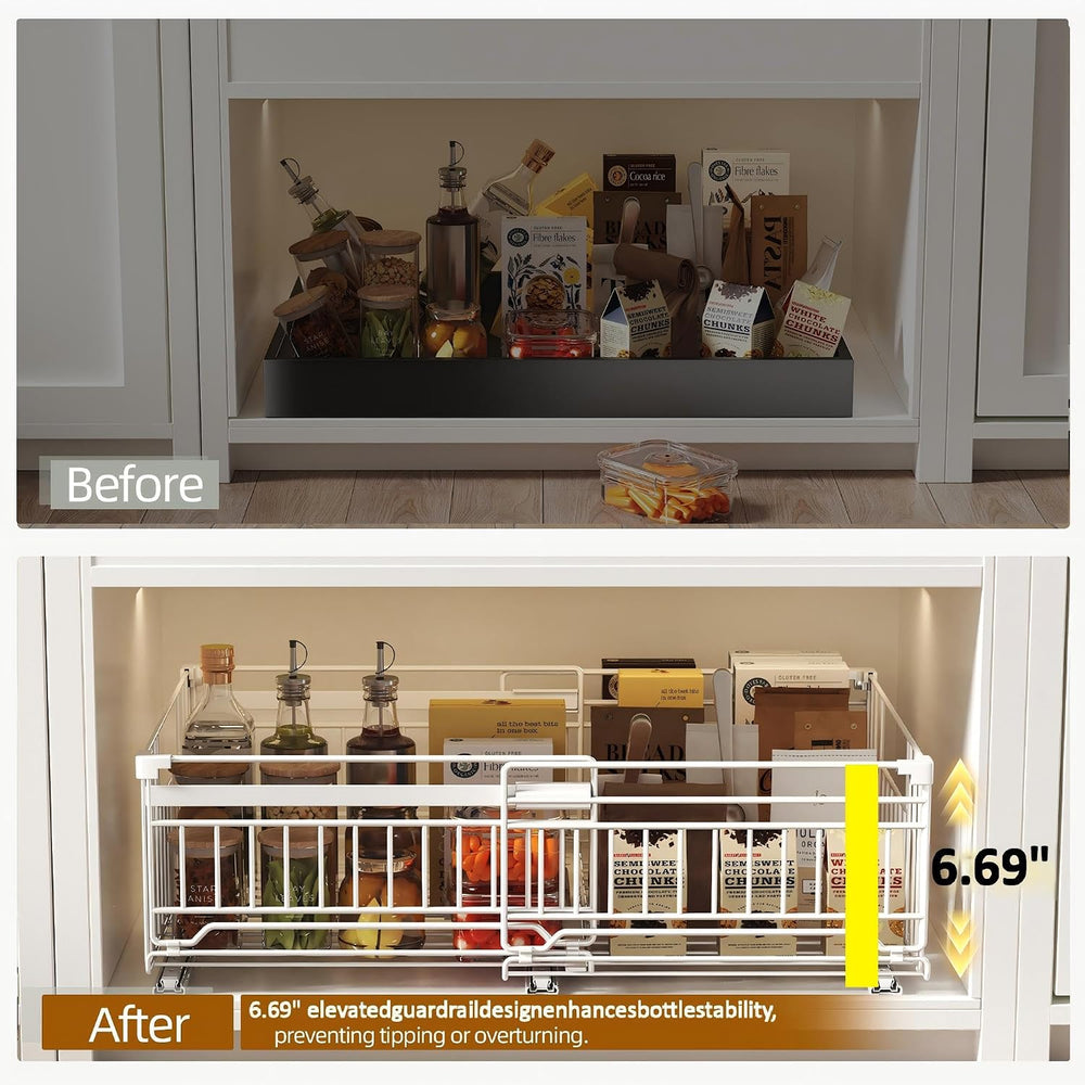 NETEL 2 Pack Expandable Pull Out Cabinet Organizer, 15" Deep