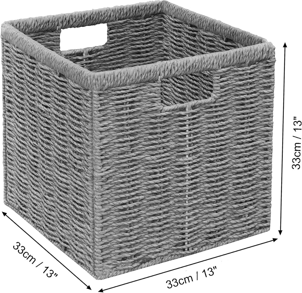 Vagusicc 13 inch Wicker Storage Basket, Set of 2 Handwoven Wicker Baskets for...