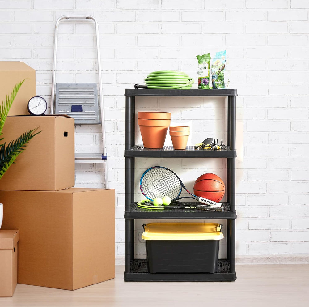 Gracious Living 4 Shelf Fixed Height Medium Duty Storage Unit 14 x 32 x 54.5 ...