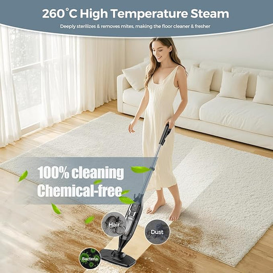 Steam Mop, 12-in-1 Powerful Handheld Steam Cleaner Detachable Steam Mops - Image 2