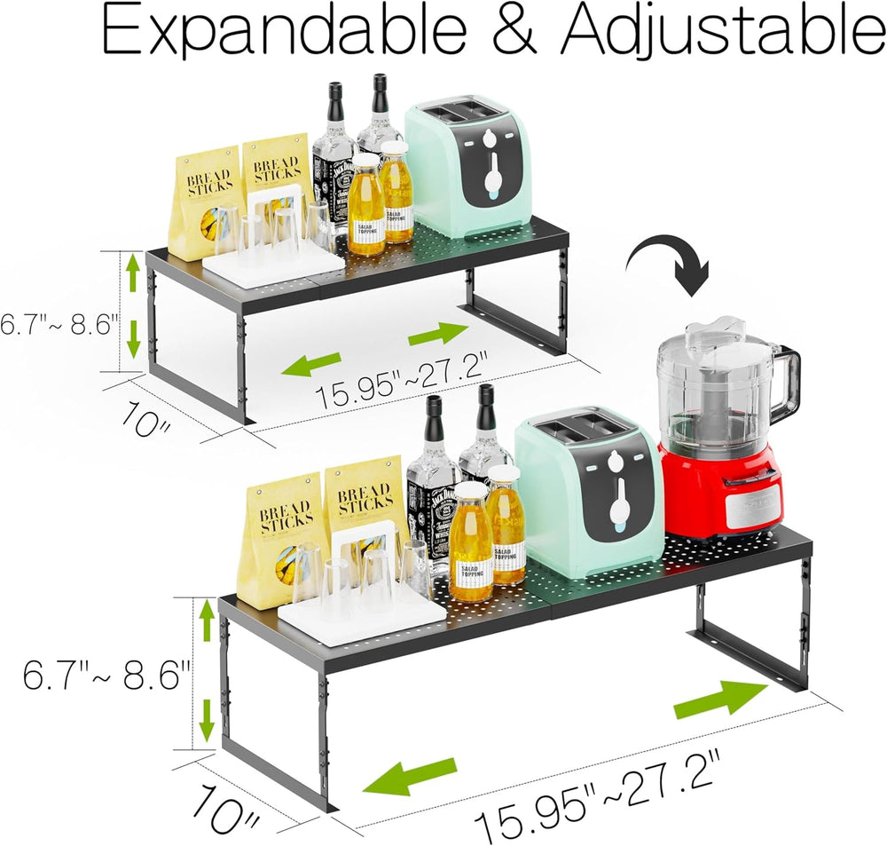 Jojocross Adjustable Stackable Metal Storage Shelf Organizer - Expandable Wir...