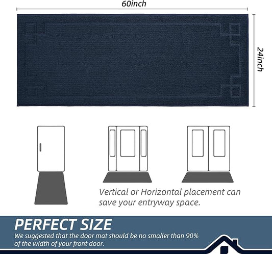 BEQHAUSE Door Mat 24" x 60", Non-Slip Door Mats Indoor Entryway Rugs Washable - Image 2