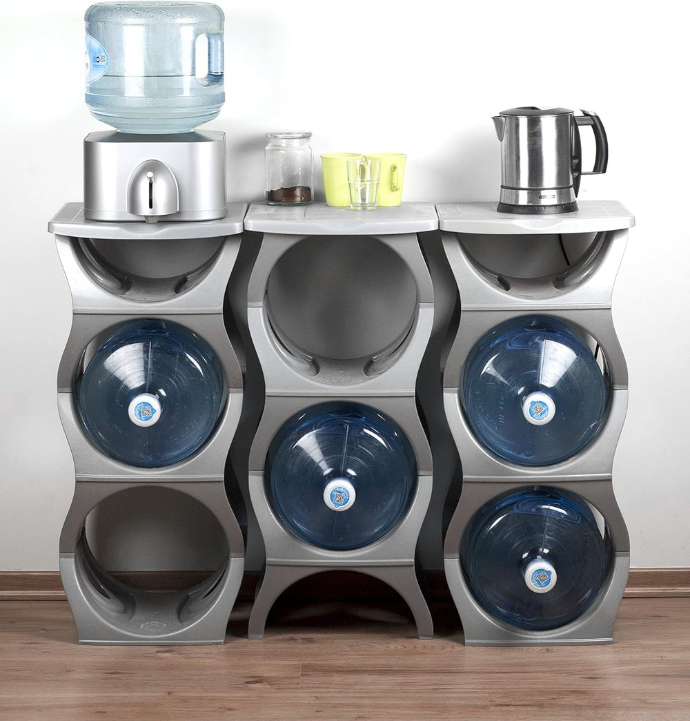 Bariboo Stackable Water Bottle Storage Rack Best Water Jugs 5 Gallon Organize...