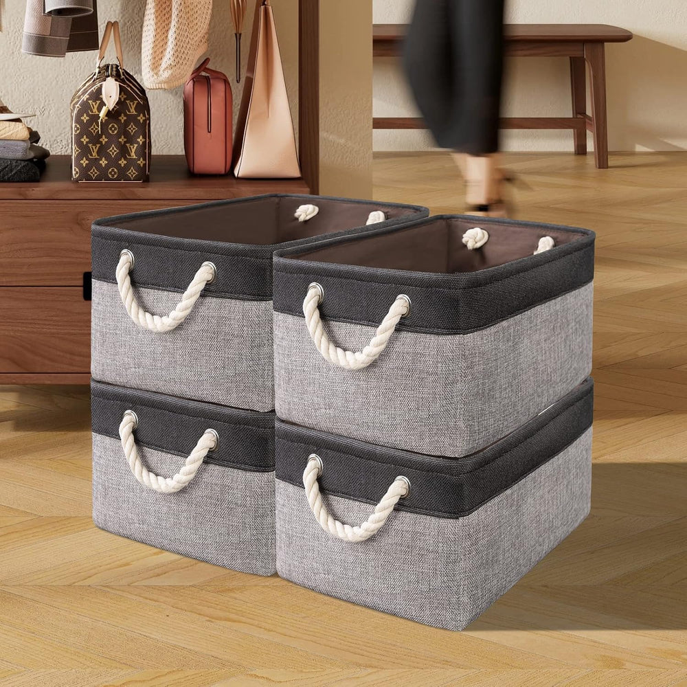 SAMORADREA 8 Pack Storage Basket Bins & Decorative Baskets Fabric Storage...