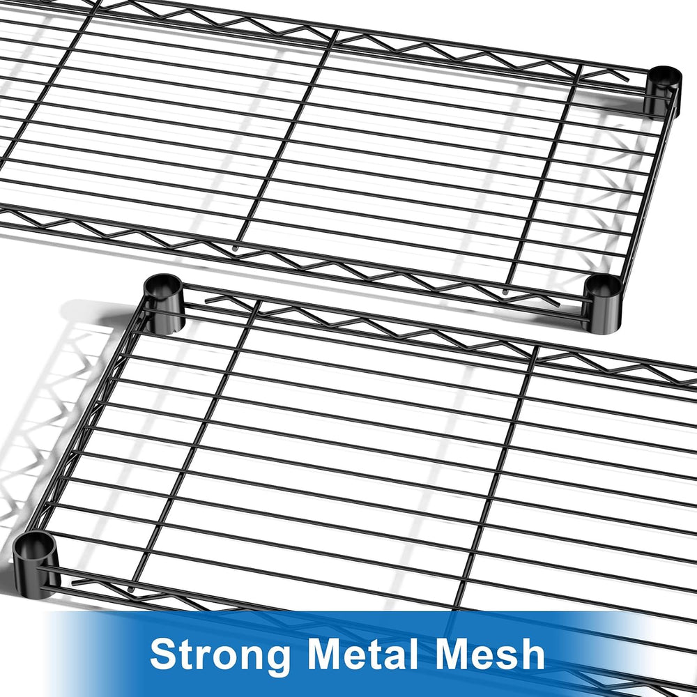 Auslar 3-Tier Heavy Duty Wire Shelving Adjustable Metal Storage Rack Black