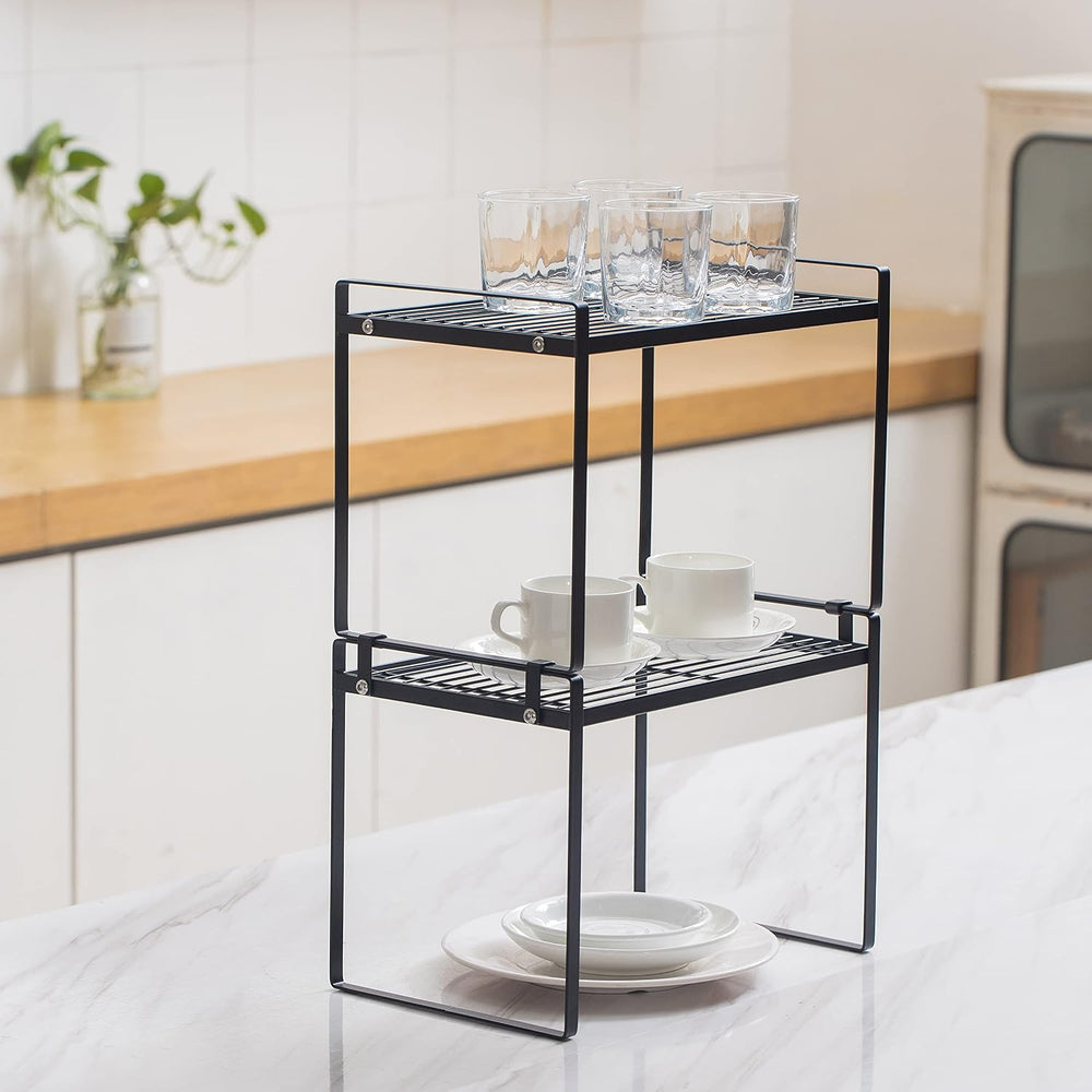 Shantton Cabinet Shelf Organizer, Pantry Shelf Rack, Black 13.1x10.6x9.5