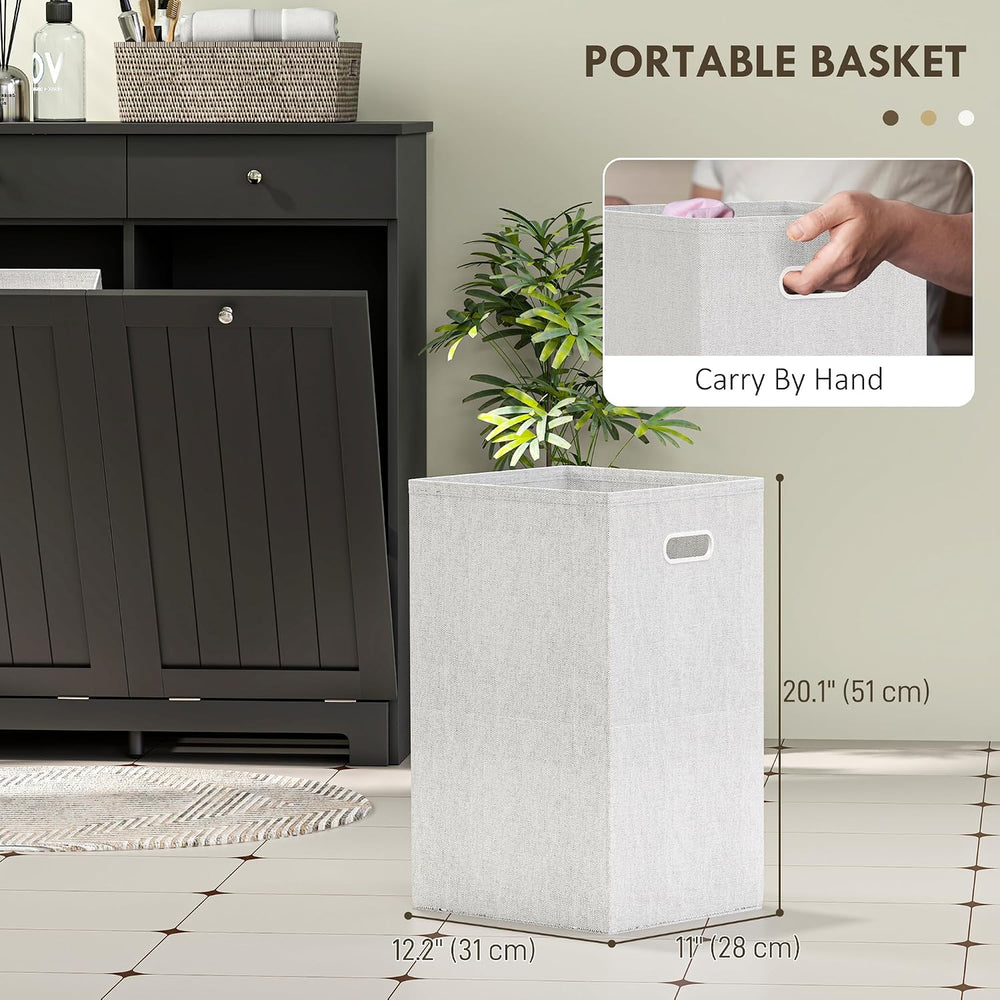 HOMCOM Laundry Cabinet with 2 Removable Baskets, Tilt Out Hamper, Black