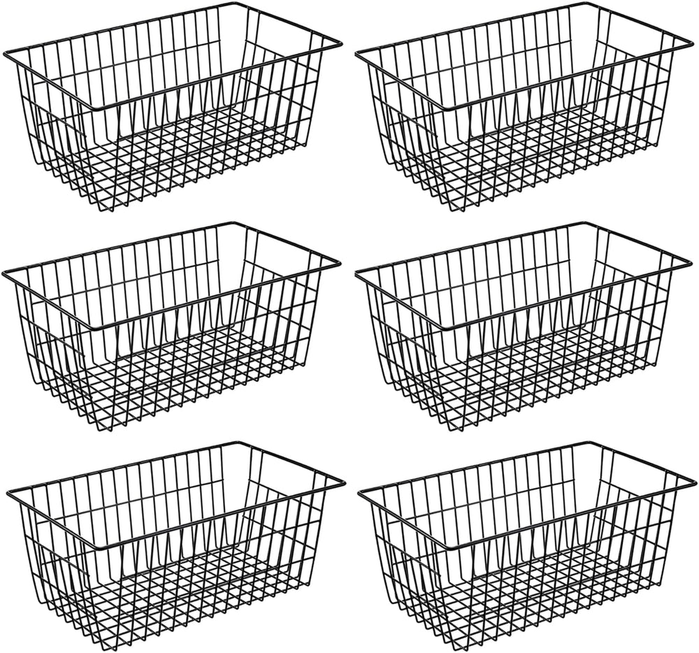 15.2" Metal Wire Baskets for Organizing 6 Pack, Household Pantry Storage...