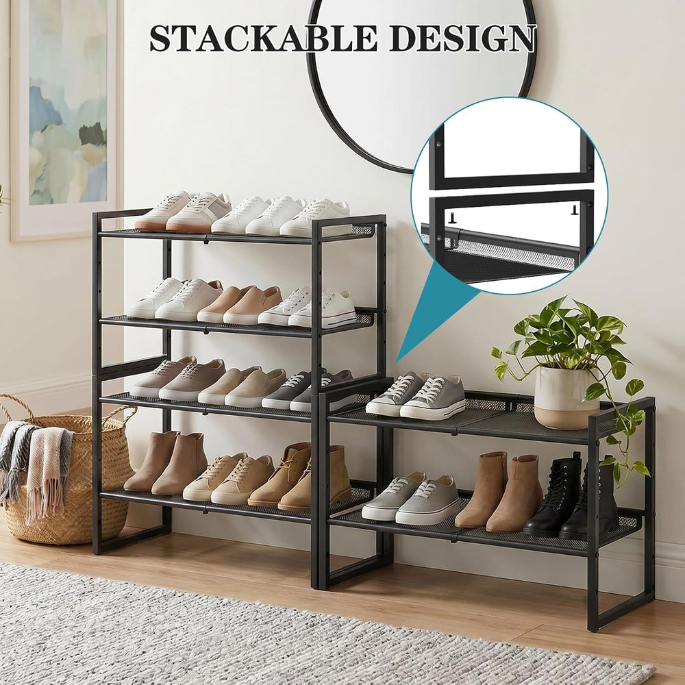 Garden 4 you Shoe Rack - Expandable Shoe Organizer for Closet, Metal Shoe She...