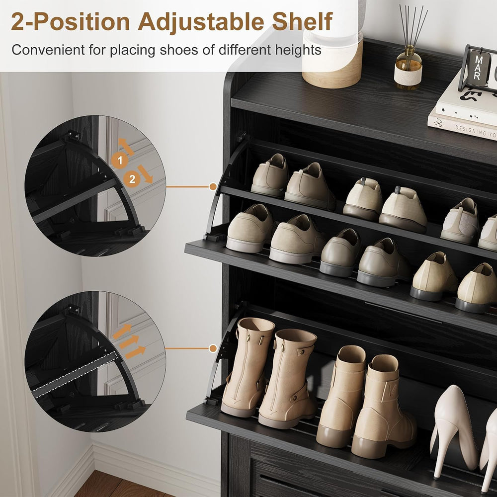 IDEALHOSUE Shoe Cabinet Storage for Entryway, Slim Shoe Storage Cabinet with ...