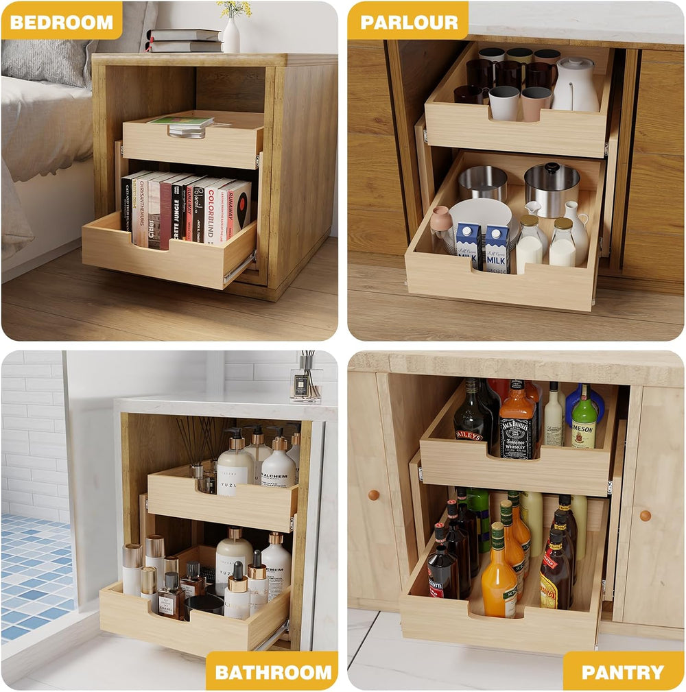 Pull Out Cabinet Organizer, 17''W×21''D×16''H Soft Cl...