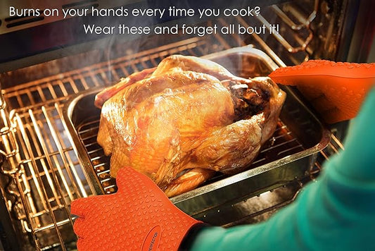 KITCHEN PERFECTION Silicone Smoker Oven Gloves -Extreme Heat Resistant BBQ - Image 2