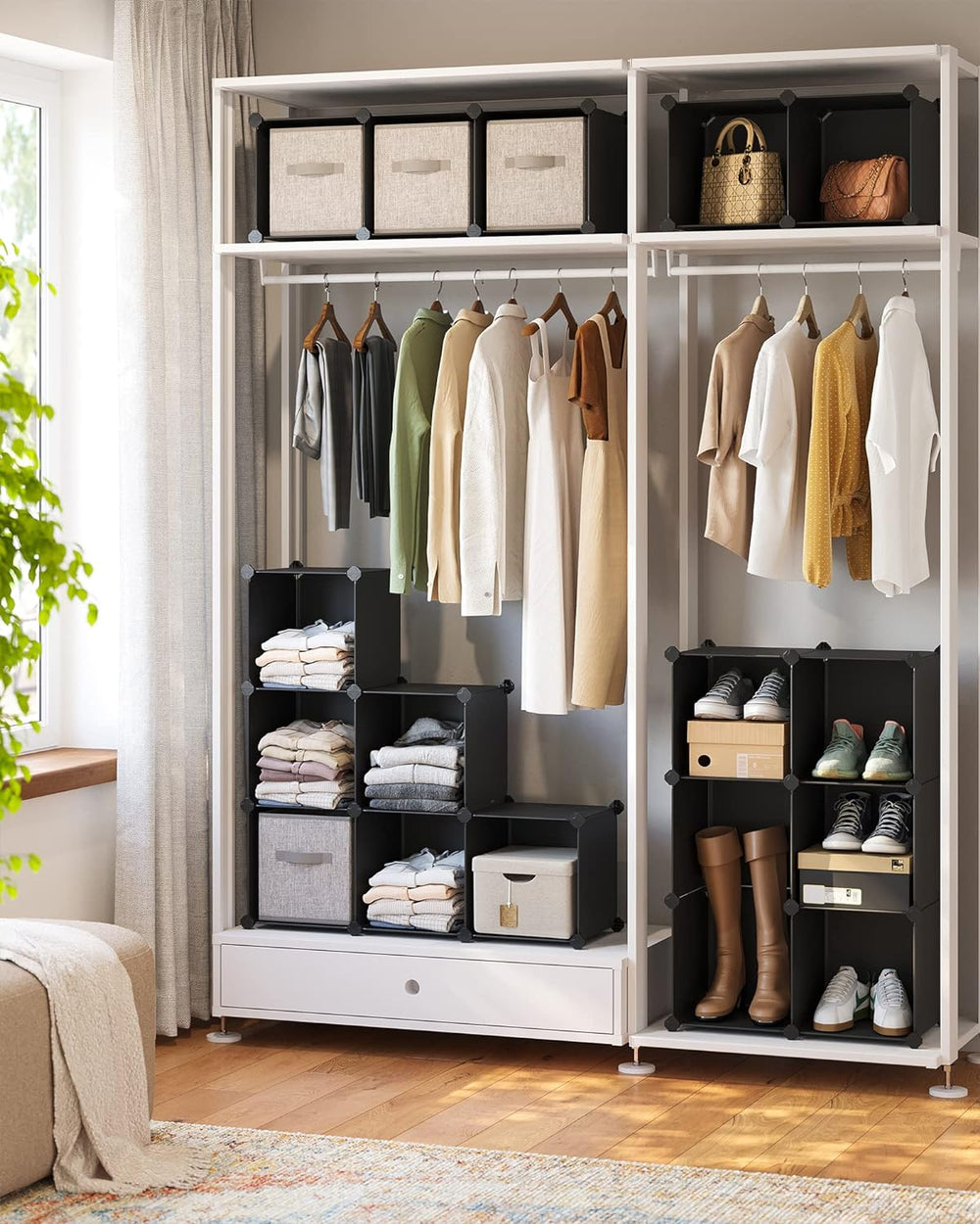 SONGMICS 16 Cube Storage Organizer,Plastic stackable cube shelf