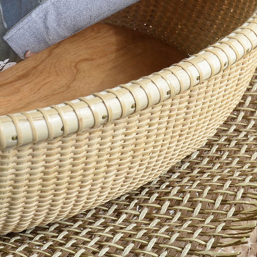 Nantucket-style basket Cane-on-cane weave Fruit Basket Bread Tray for Cake Ki...