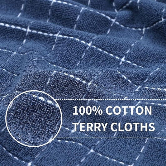 Homaxy 100% Cotton Terry Kitchen Towels, Checkered Designed, Soft and Super - Image 2