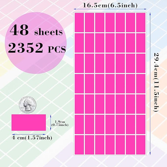Rectangular Colored Label Stickers, 1.57 x 0.75 Inch Color Coding Label - Image 2