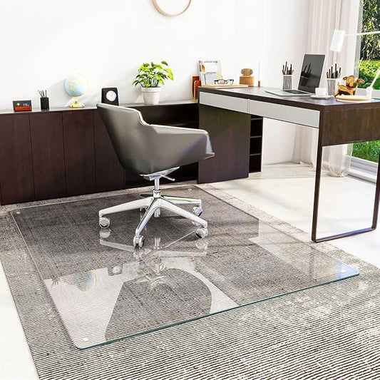 46" x 55" Glass Chair Mat, Heavy Duty Hard Floor Mat - Image 2