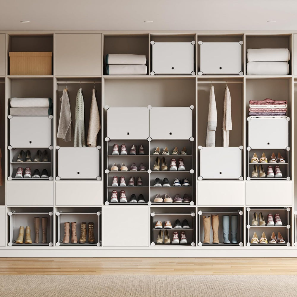 Mondeer Shoe Rack, 3 x 10 Tiered Plastic Shoe Cabinet, 60 Pairs of Shoes