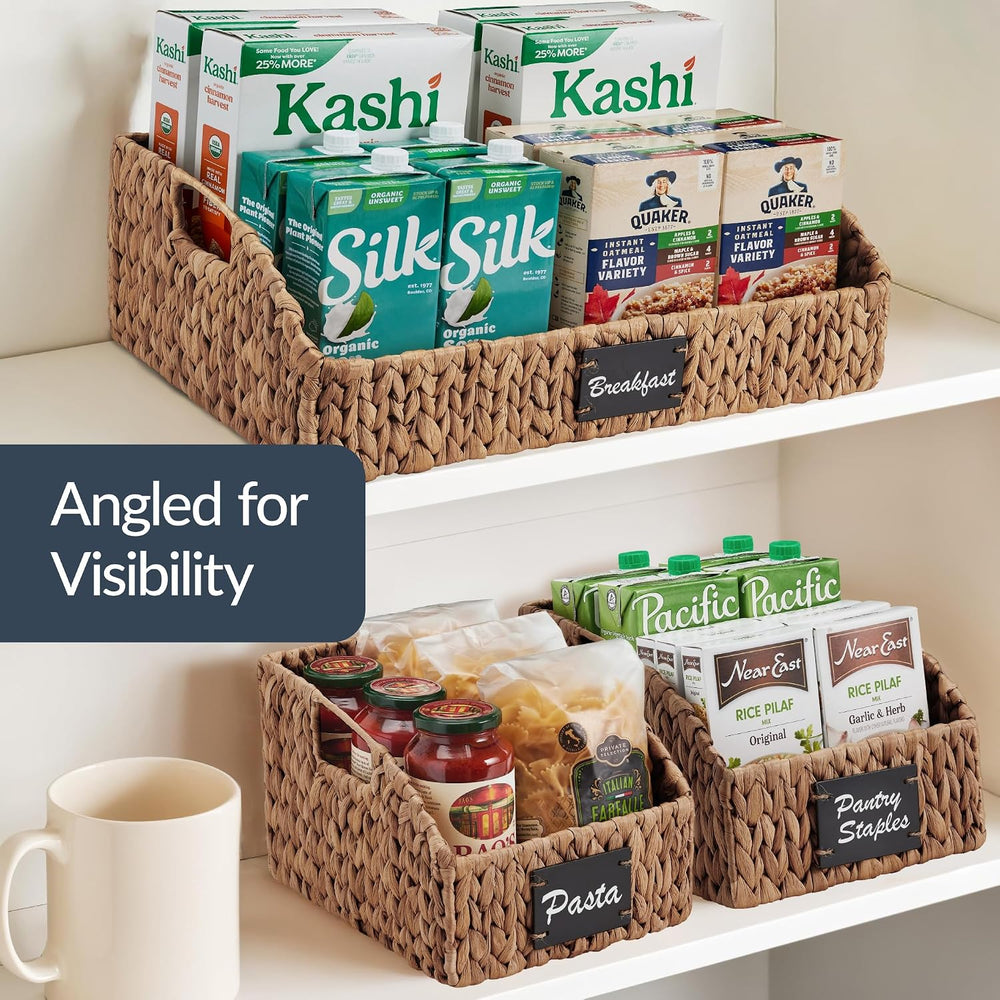 Best Choice Products Water Hyacinth Pantry Storage Baskets, Wicker Baskets w/...