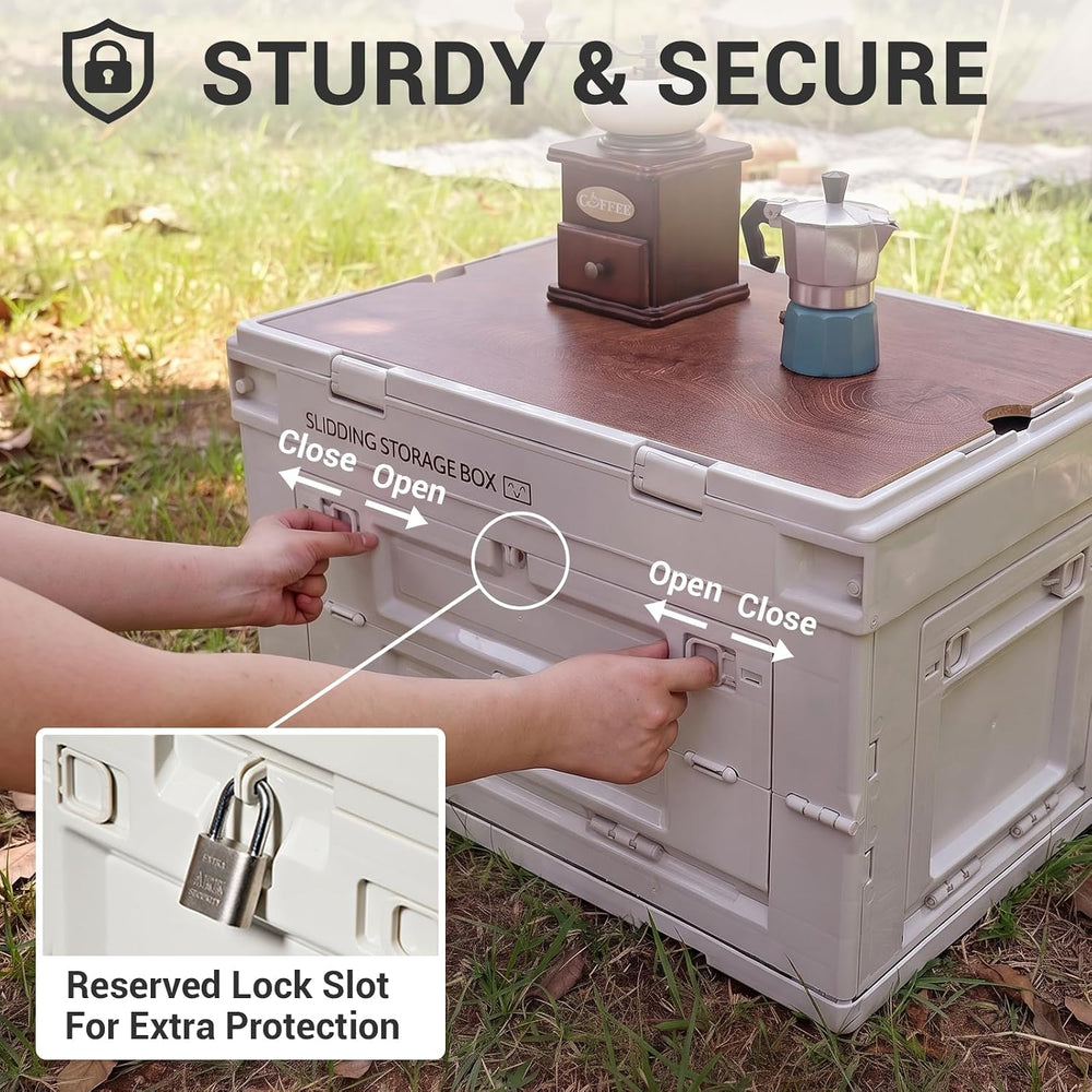 Industrial Folding Storage Container, Heavy Duty Plastic Storage Bins with Lo...