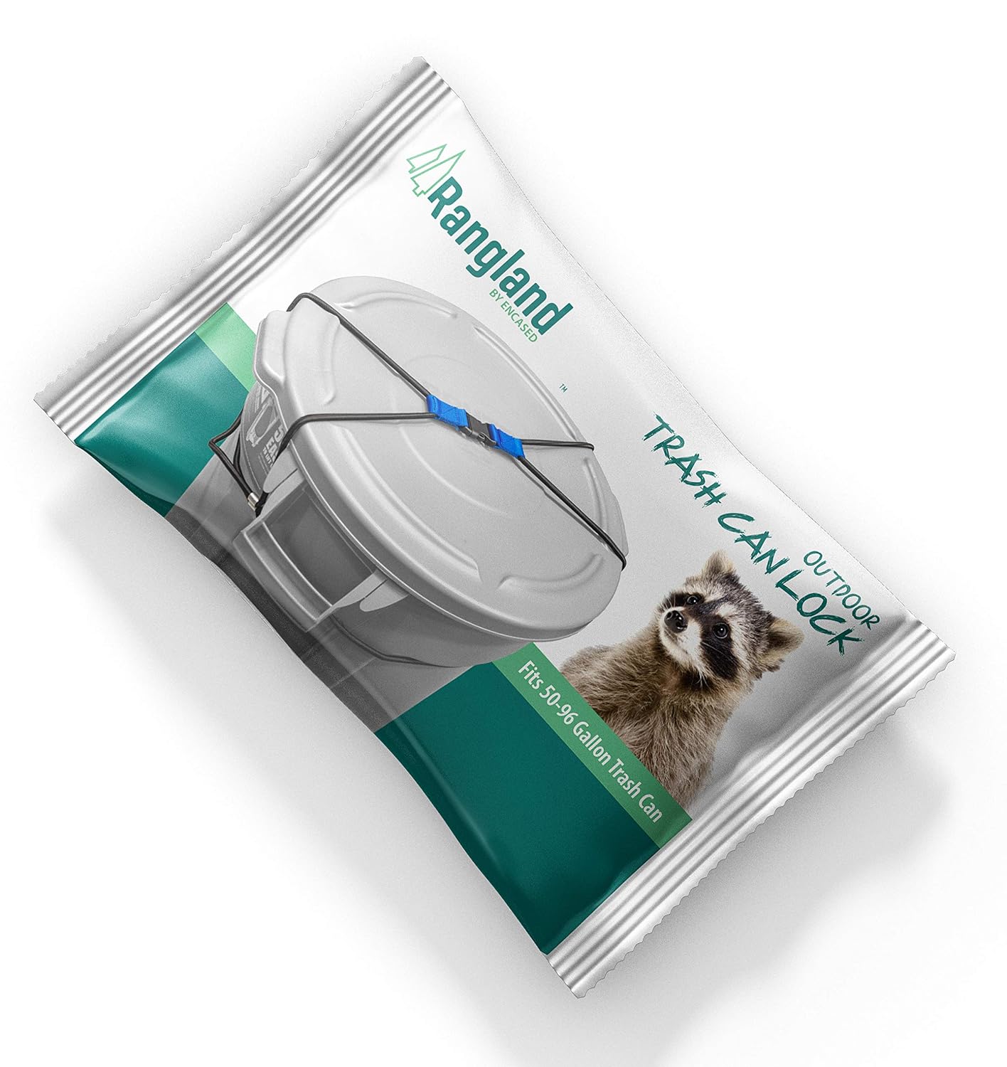 ENCASED Extra Large Trash Can Lock for Animals/Raccoons, Bungee Cord Heavy Duty Extra Large Outdoor Garbage Lid Lock (Fits 50-96 Gallon Trash Can)(Trash Can NOT Included)