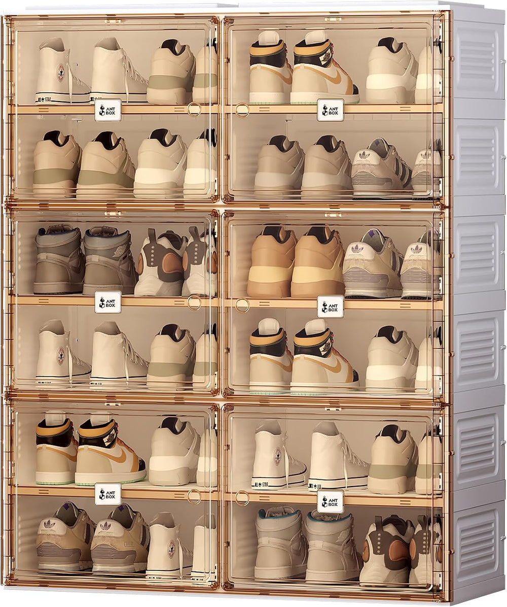 ANTBOX Portable Shoe Rack Organizer for Closet Entryway, Stackable Sneaker St...