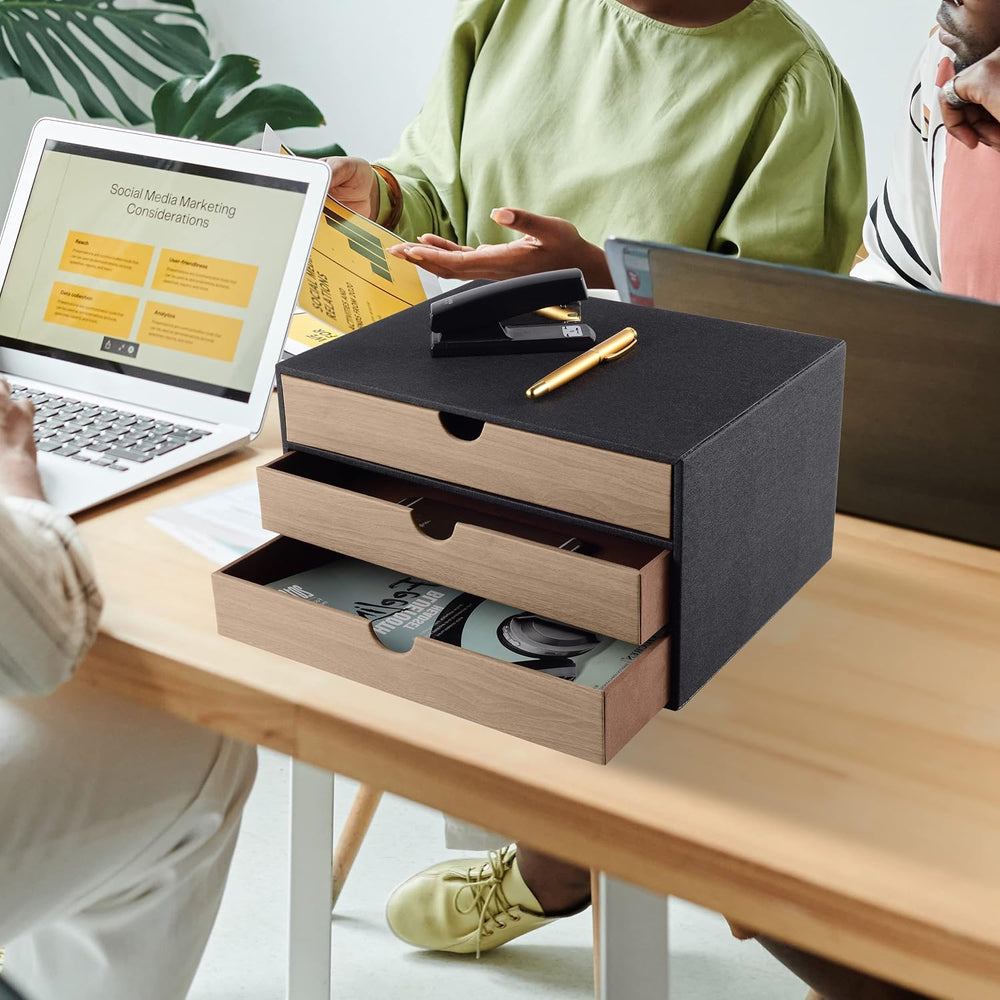 Fashion Multicolor Collocation Leather Desk Organizer File Cabinet Executive ...
