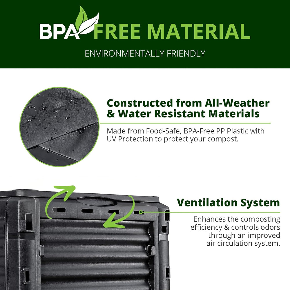 Simply Bio Garden Compost Bin from BPA-Free Material - 80 Gallon (300 L) Larg...