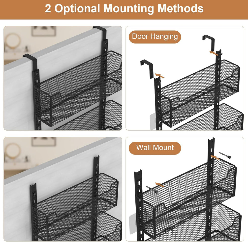 VyGrow Over The Door Organizer, 8-tier Metal Door Organizer Hanging with Adju...