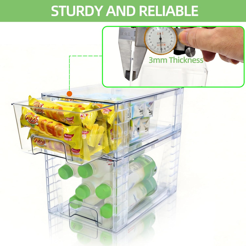 Clear Stackable Acrylic Storage Drawers(4 Pack), Plastic Organizer Bins with ...