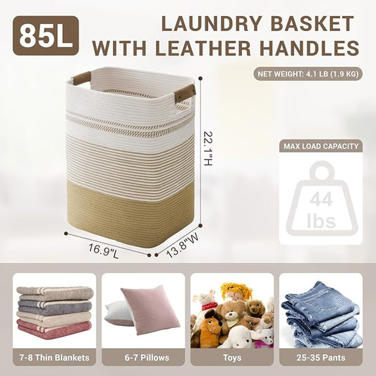 85L Tall Laundry Hamper with Handles - Image 2