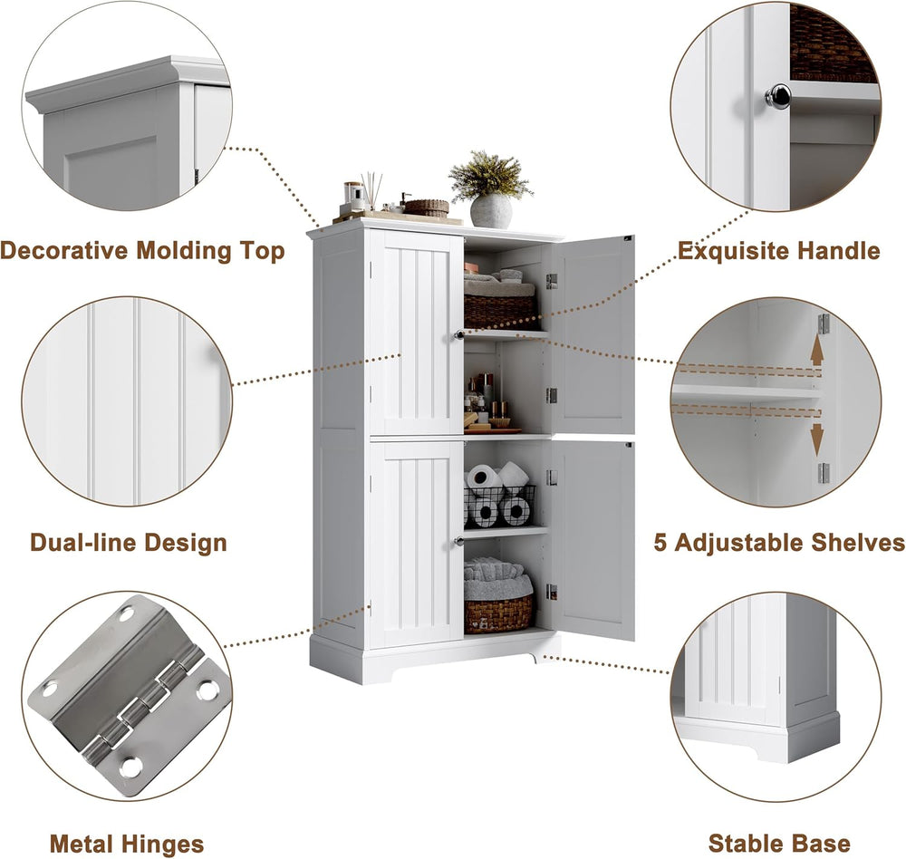 ChooChoo Bathroom Floor Cabinet with Adjustable Shelves