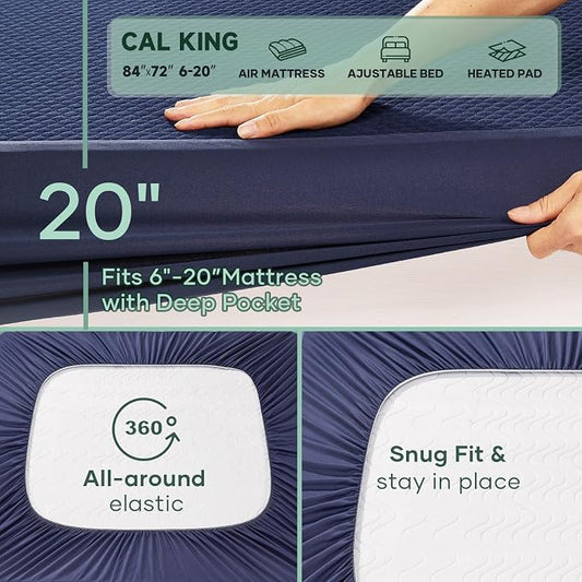 OhGeni 100% Waterproof Mattress Protector, Cal King Size Mattress Pad, Fits - Image 2