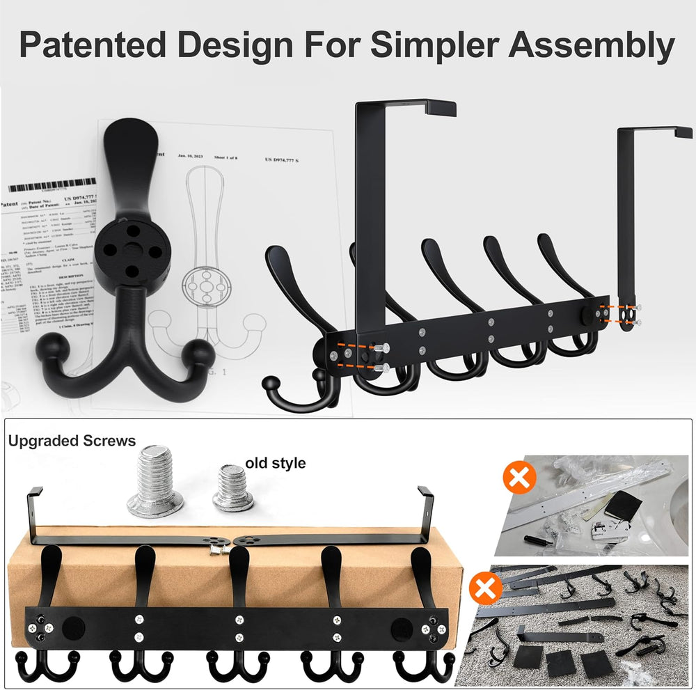 Dseap Over Door Hook 2.0 - Upgraded Version - Simple-Assembly, Strong, Heavy-...