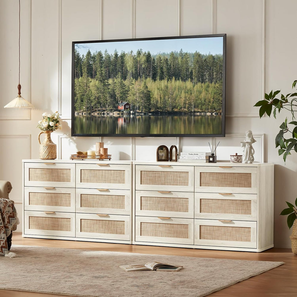 LEYAOYAO Rattan Dresser for Bedroom, 48'' Drawers Dressers