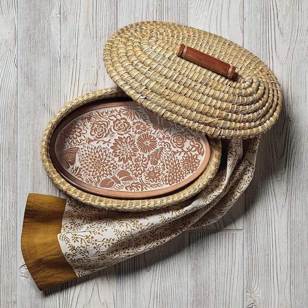 Bread Basket with Terracotta Warmer and Lid, Bread Basket for Serving, Sized ...