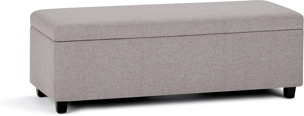 SIMPLIHOME Avalon 48 inch Wide Contemporary Rectangle Storage Ottoman Bench in