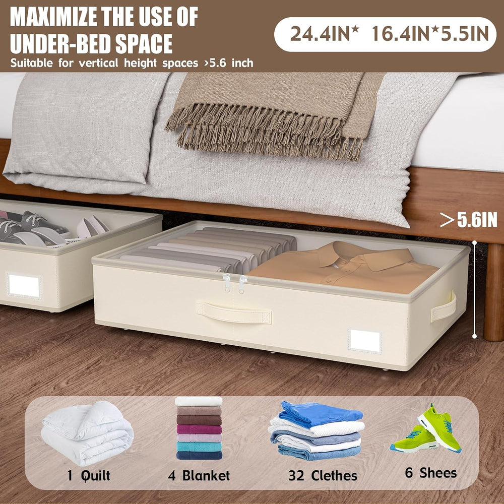 EE-RoomWorld Under Bed Storage with Wheels, No Assemble Required 5.5 inches h...