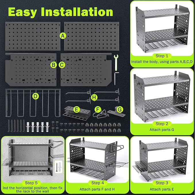 Wall Mount for EGO-Compatible Tools – 3-Layer Adjustable Garage Organizer - Image 6