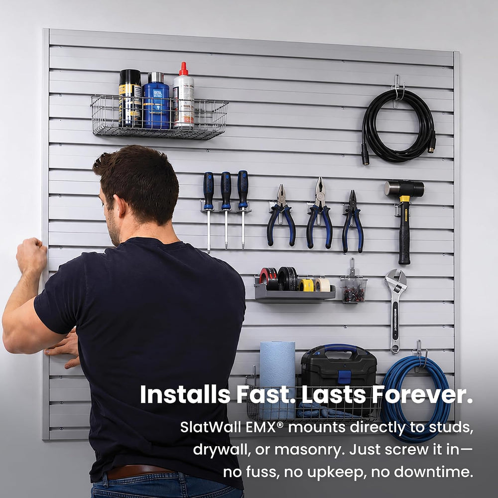 DLDIRECT Slatwall Panel Garage Wall Organizer Heavy Duty Mounted Aluminum Sla...