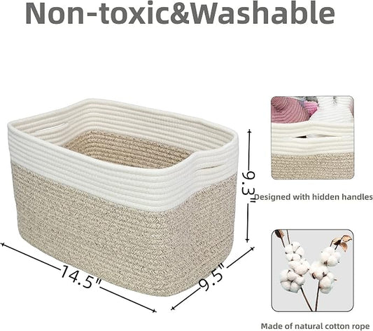 Cotton Rope storage Basket Bins Woven Basket - Image 2