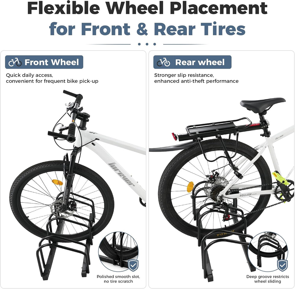 Bike Floor Stand 3 PSC Parking Bike Storage Parking Rack Garage for Indoor/Ou...