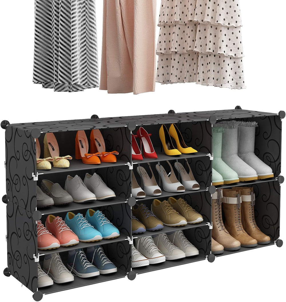 KOUSI Portable Shoe Rack for Closet Shoe Organizer Tower Shelf Shoe Storage C...