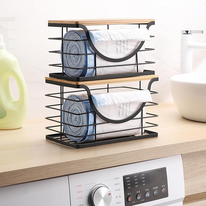 Extra Large Trash Bag Holder Under Sink 2 Pack Stackable Kitchen Storage - Image 8