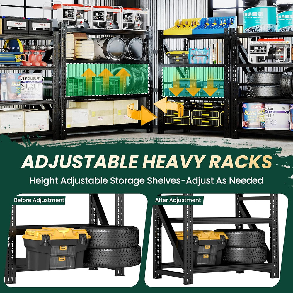 Heavy Duty Garage Storage Shelves 8000LBS Capacity, 67" Wide Metal Shelv...