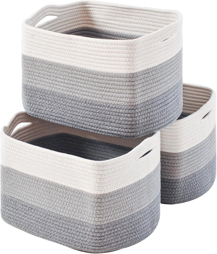 Storage Baskets for Organizing Shelves 15x11x9.5 Gradient Grey